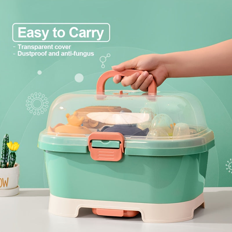 Baby Bottle Organizer with Drying Rack and Powder Container for Mess-Free Feeding