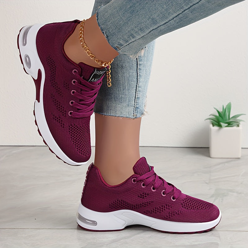 Women's Low-Top Air Cushion Sneakers Breathable Fabric for Outdoor Sports and Daily Wear
