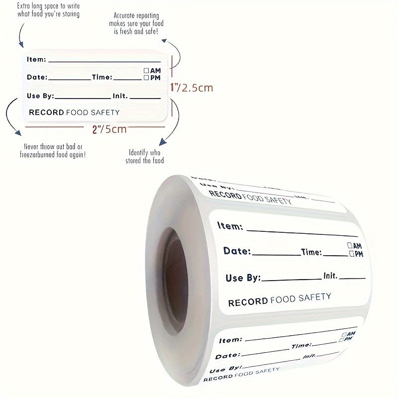 Etiquetas de fecha para almacenamiento de alimentos en la cocina impermeables 500 para nevera y congelador