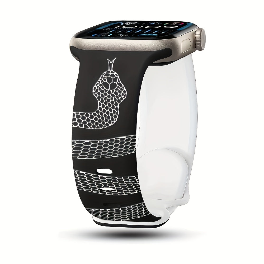 Silicone Apple Watch Band Snake Design Waterproof Durable Fits All Sizes for Summer Sports and Parties