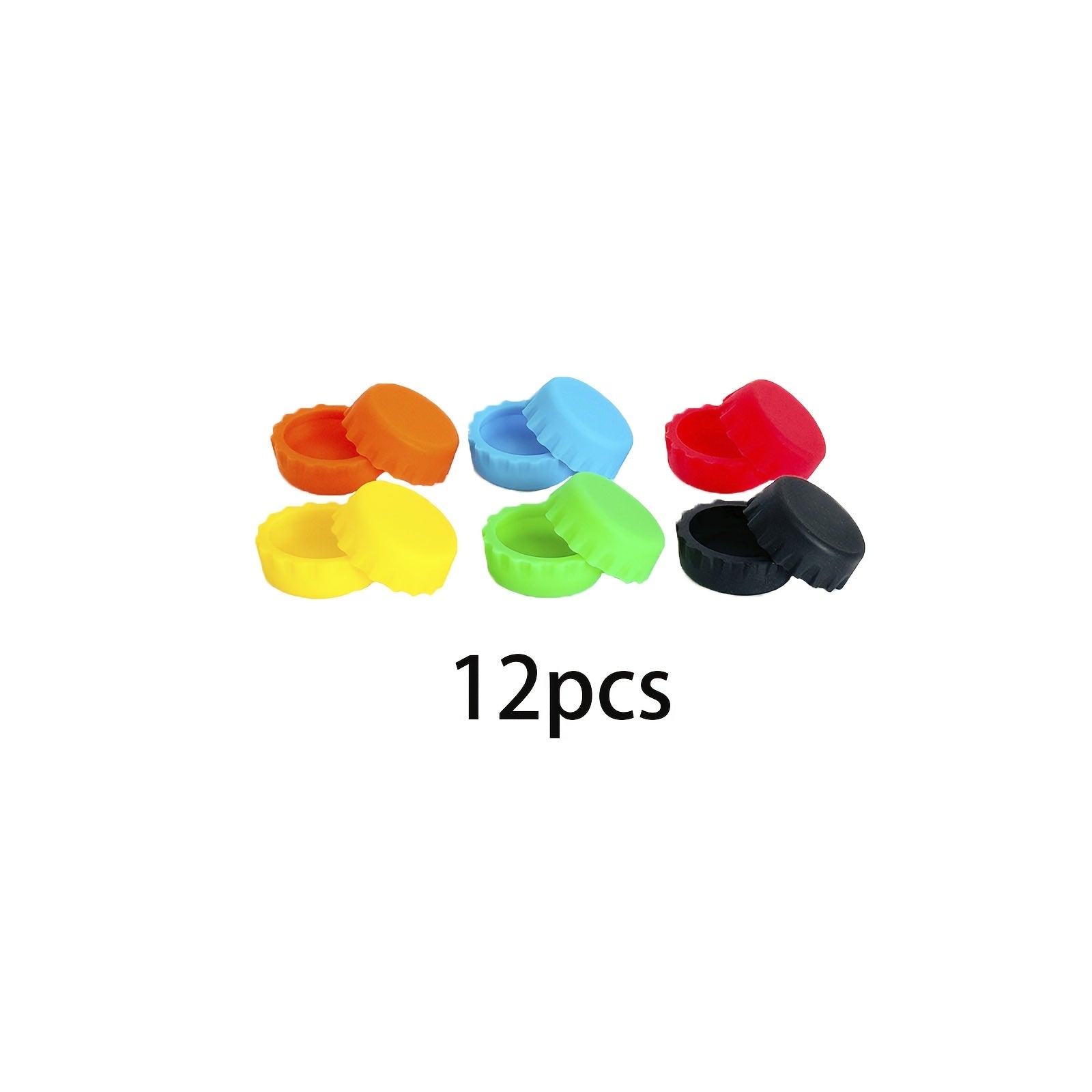 Set of 12 Silicone Bottle Caps Resealable Covers for Beer Soda Wine