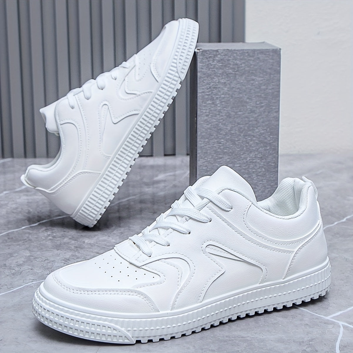 Women's Casual Low-Top Lace-Up Sneakers Black White Tan Color Block Non-Slip PVC Sole