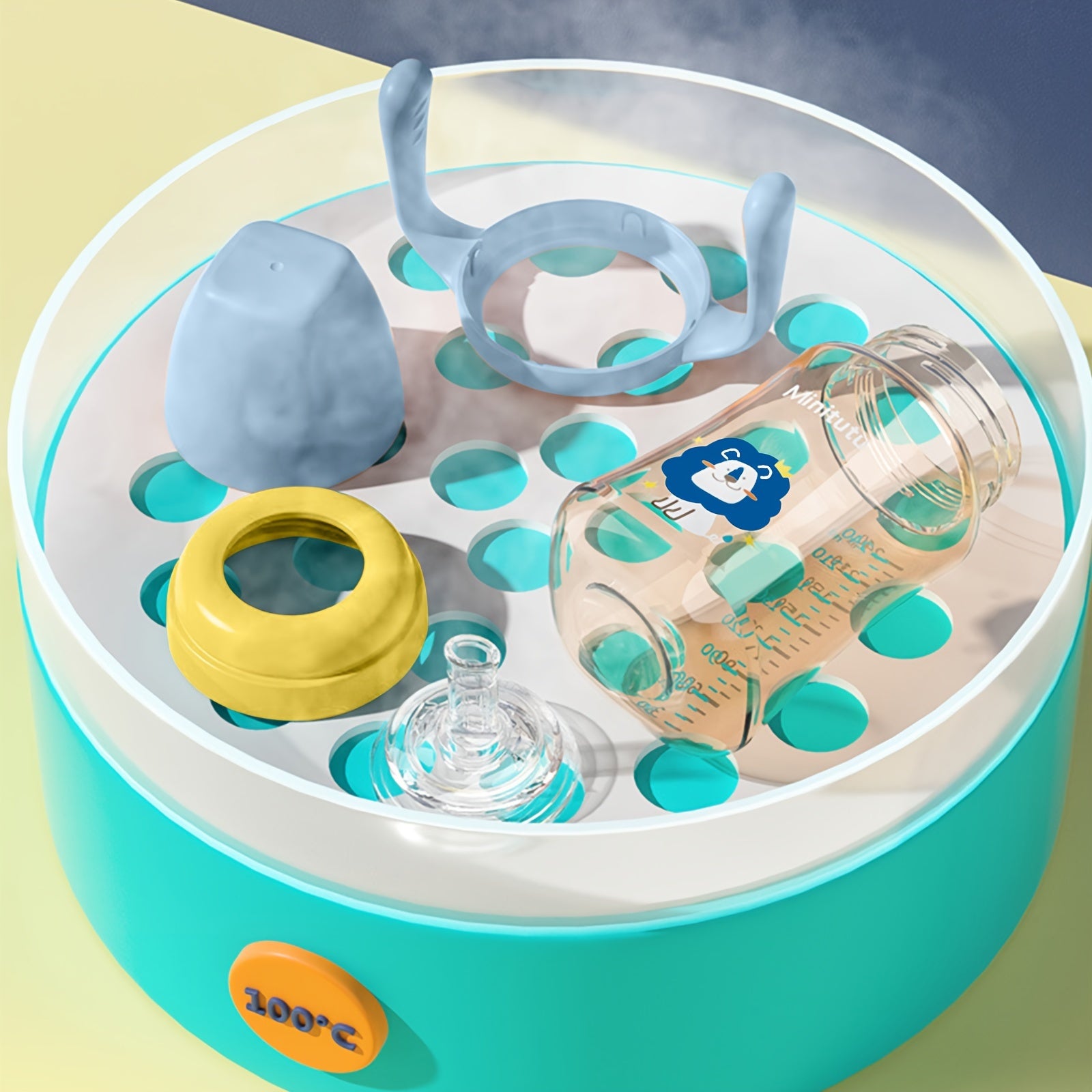 Weighted Plastic Sippy Cup for Toddlers with Handles and 3 Spouts Leak Proof Non Slip