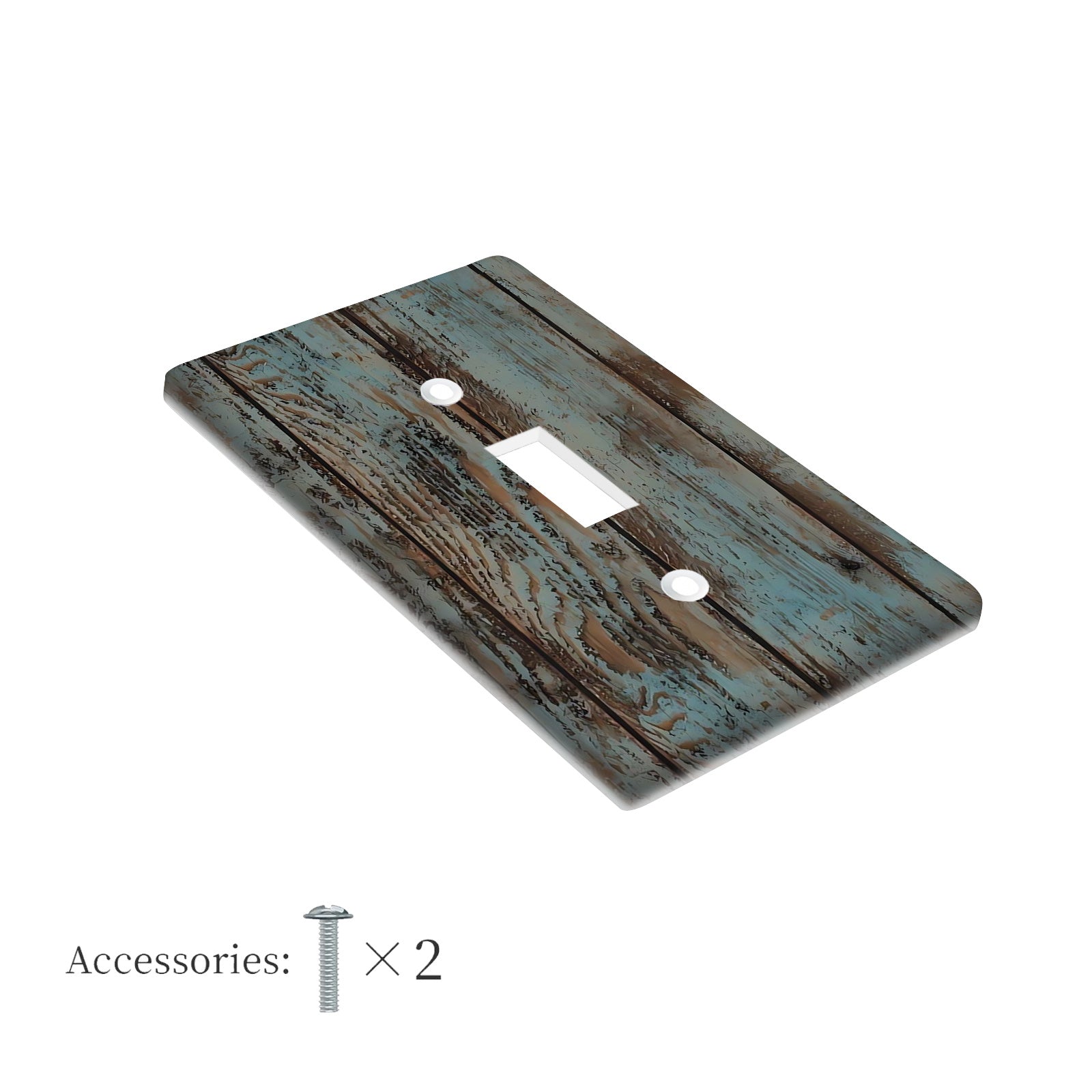 Pale Turquoise Wood Grain Wall Plate Cover for Indoor Outdoor Use