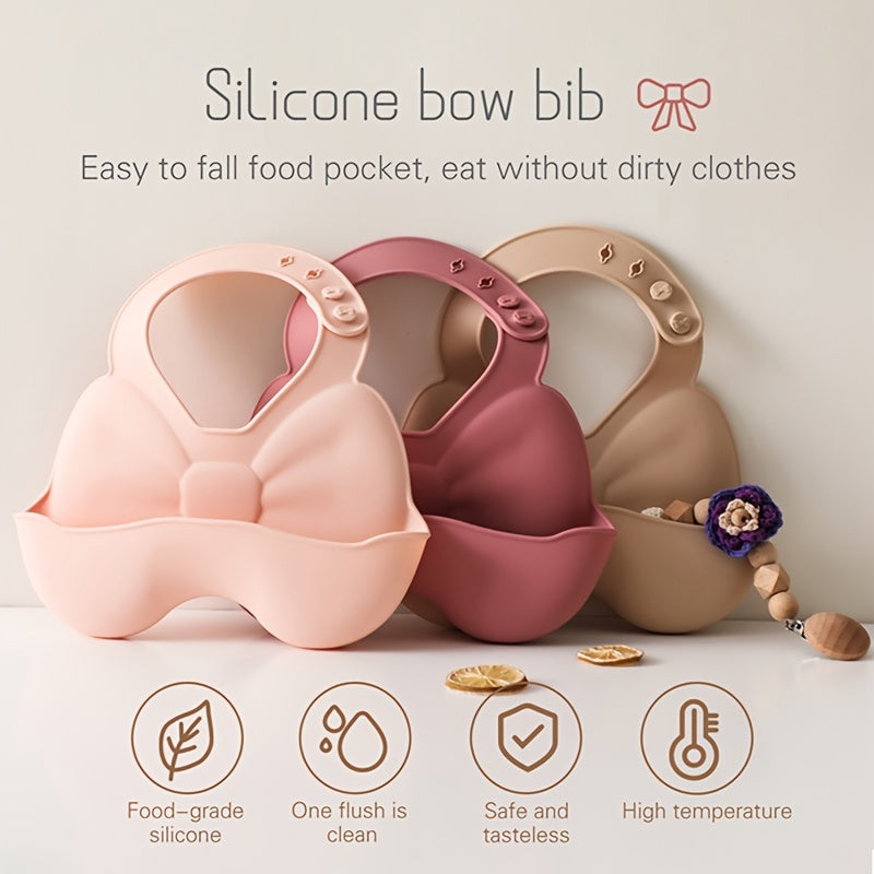 Baby Silicone Bib 3D Butterfly Waterproof Soft Food-Grade BPA-Free Adjustable
