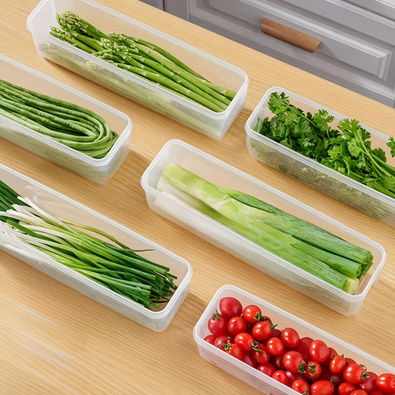 Set of 6 Plastic Food Storage Containers with Lids for Refrigerator Organization
