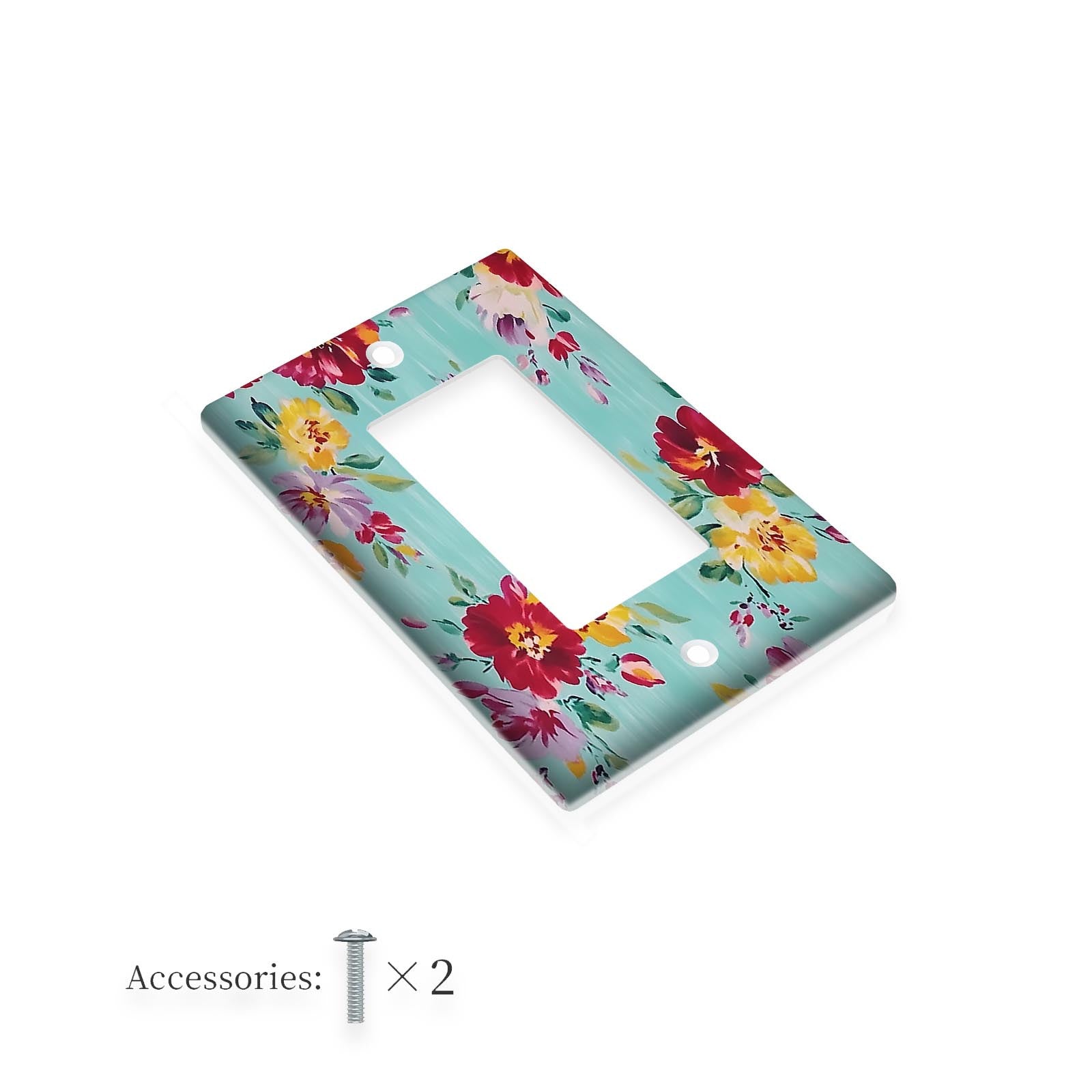 Rose Floral Light Switch Cover Plate Battery-Free for Bathroom and Bedroom Decor