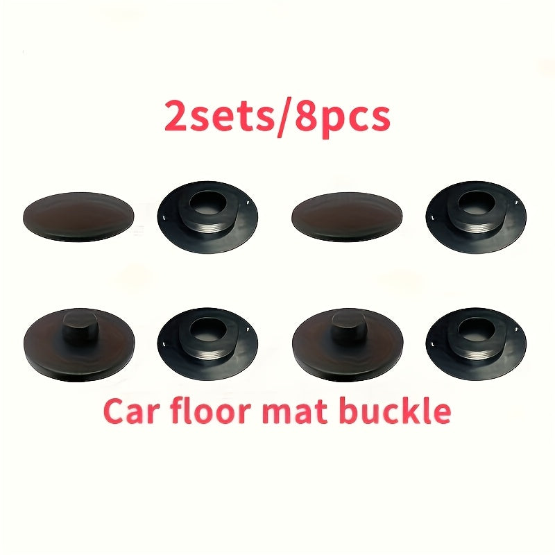 Universal Car Mat Fasteners 8 or 16 Pcs ABS Round Shape Secure Fit