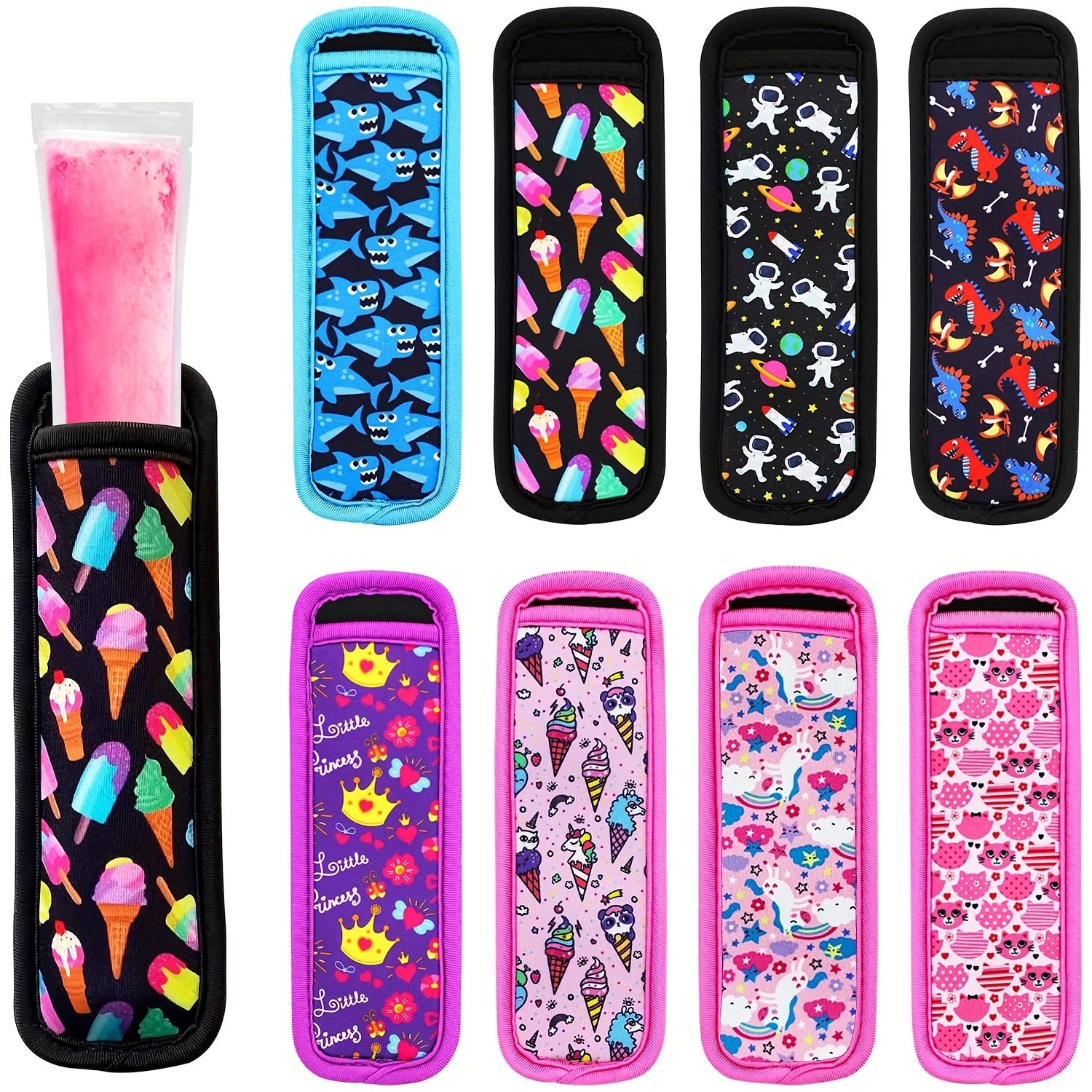 Неопреновый рукав для напитков с изоляцией, многоразовый, яркий, держатель для замороженных фруктов