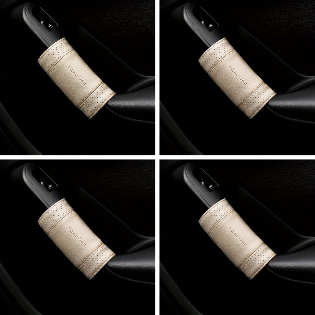 Car Door Handle Covers Leather Texture Grip Four Doors Universal