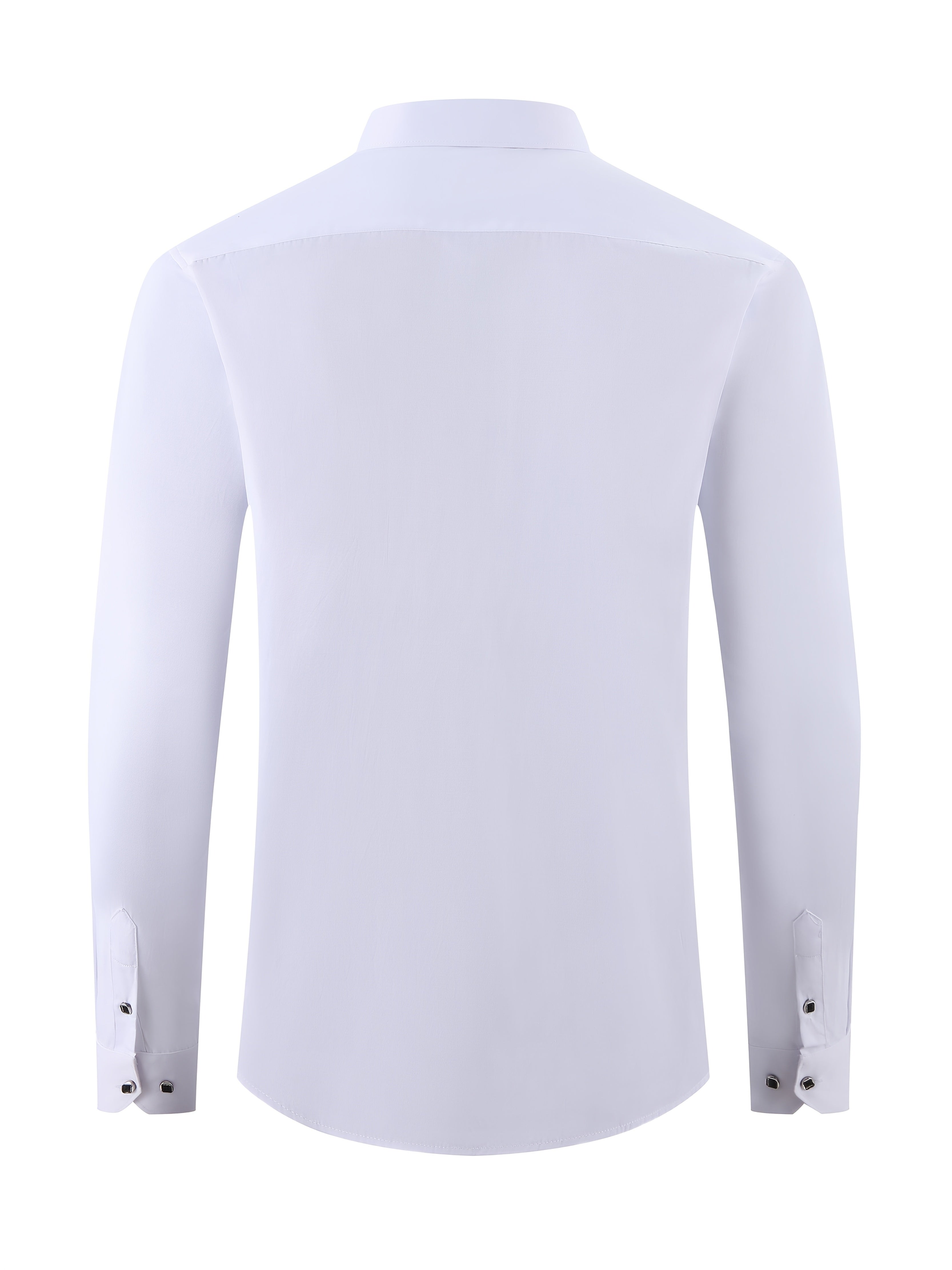 Men's Cotton Blend Short Sleeve Shirt with Lapel Collar Regular Fit Solid Color Breathable Fabric