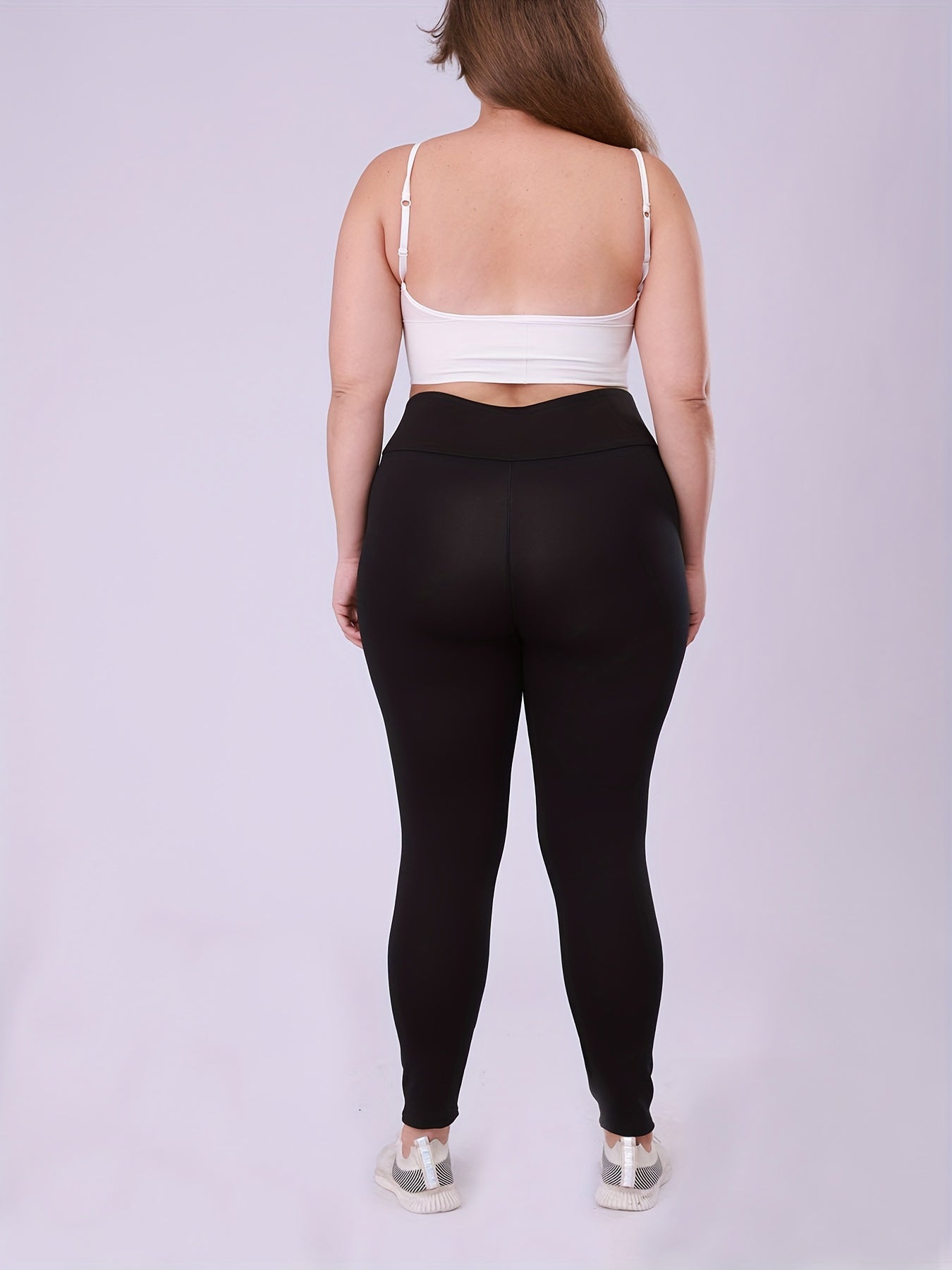 Leggings de cintura alta con forro de felpa para mujer, color negro, cálidos, elásticos, para clima frío