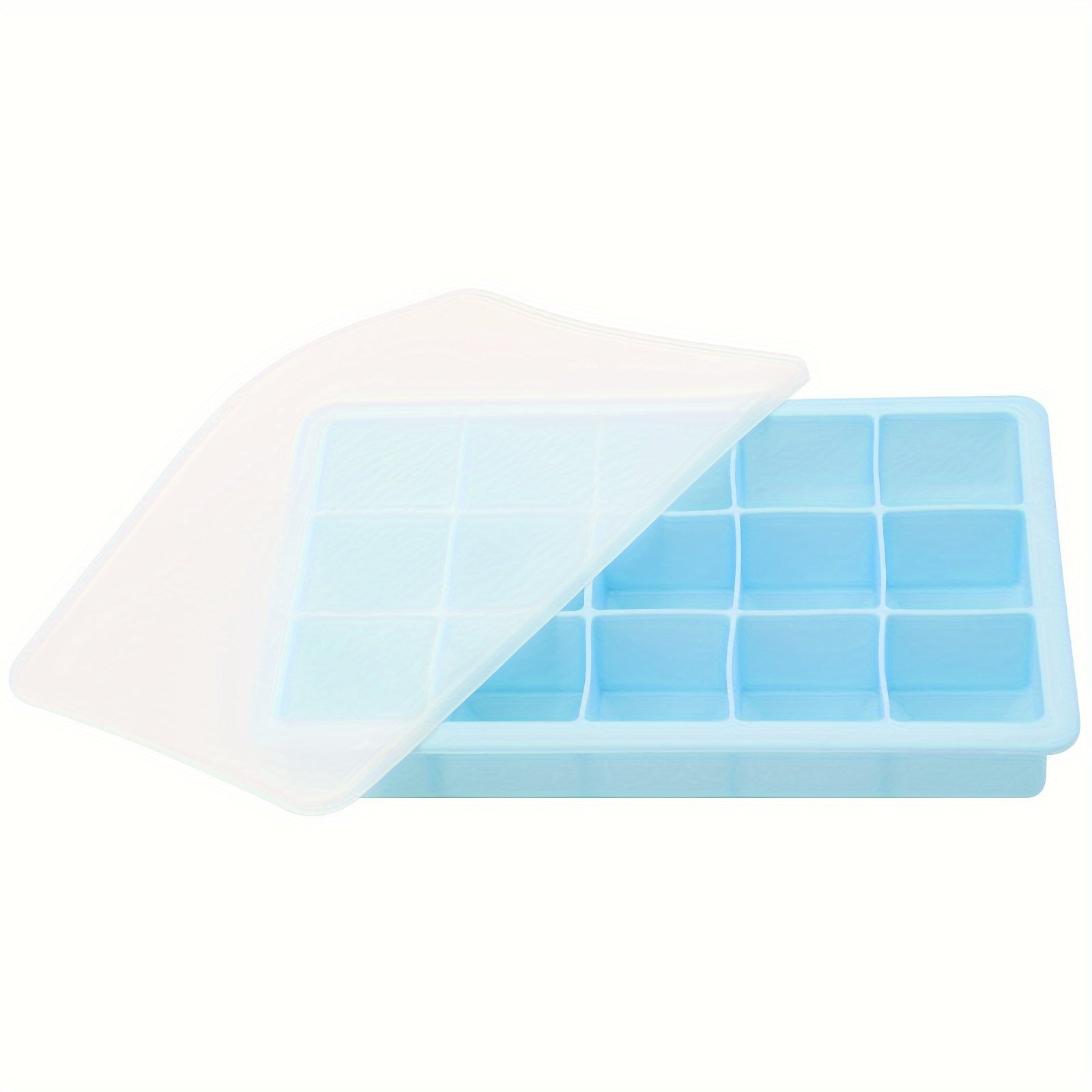 Square Silicone Ice Tray 15-Cavity Reusable Freezer Mold Easy Release