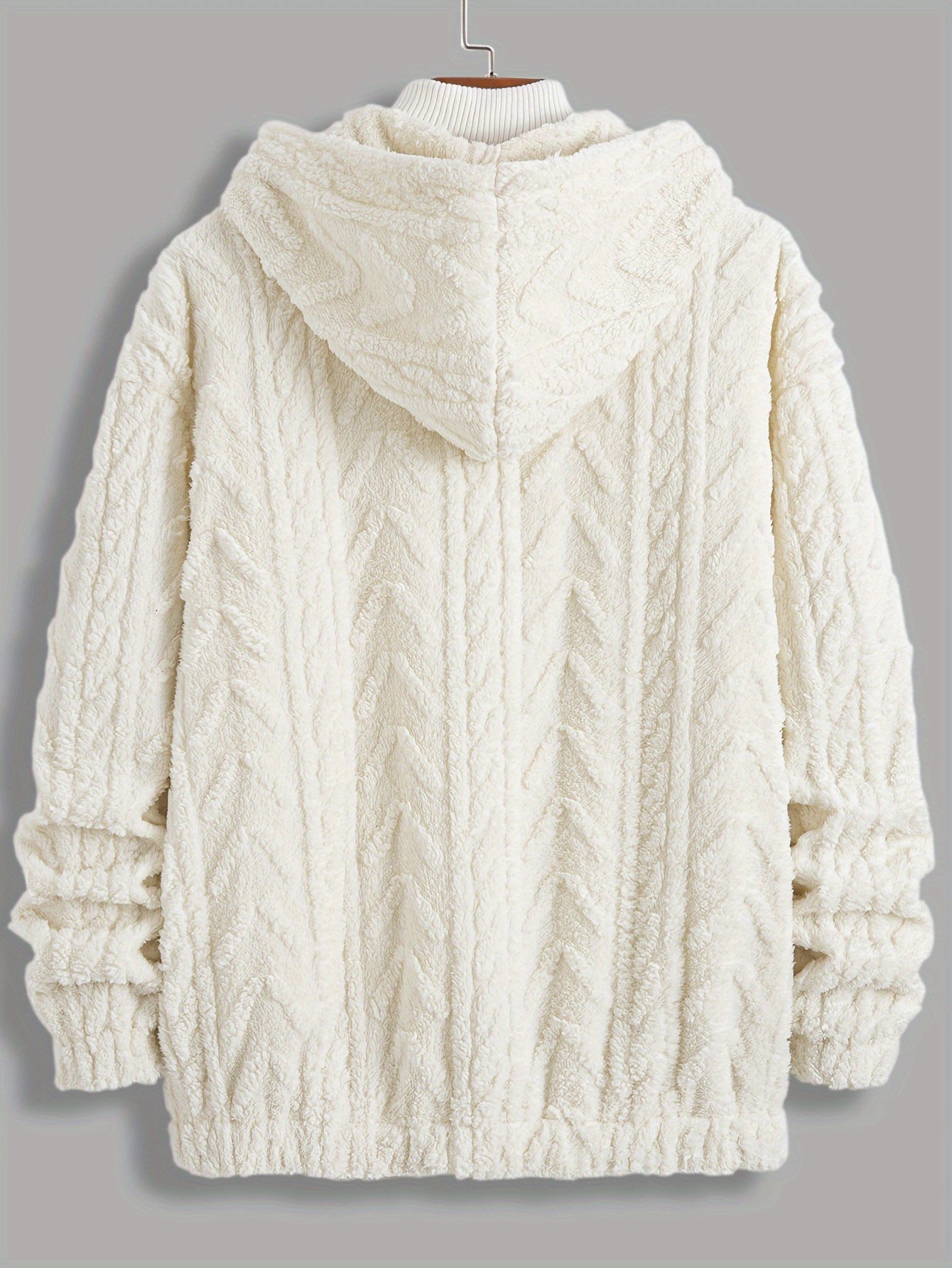 Мужская плюшевая жаккардовая толстовка с бахромой и контрастным шнурком для повседневной зимней носки