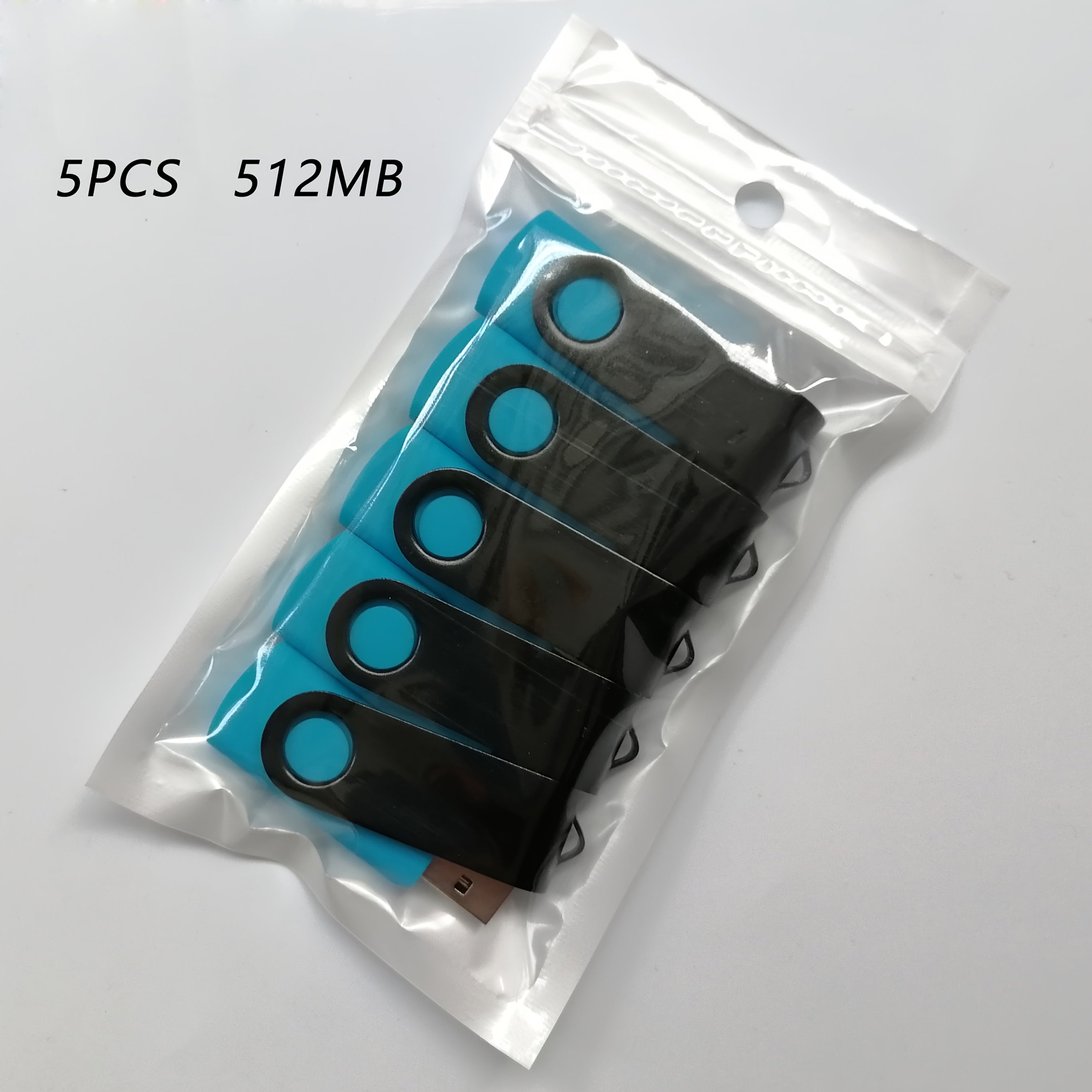 5-to'plam Ko'k USB 2.0 flesh drayverlari 128MB 256MB 512MB PC Mac uchun zaxira nusxasi