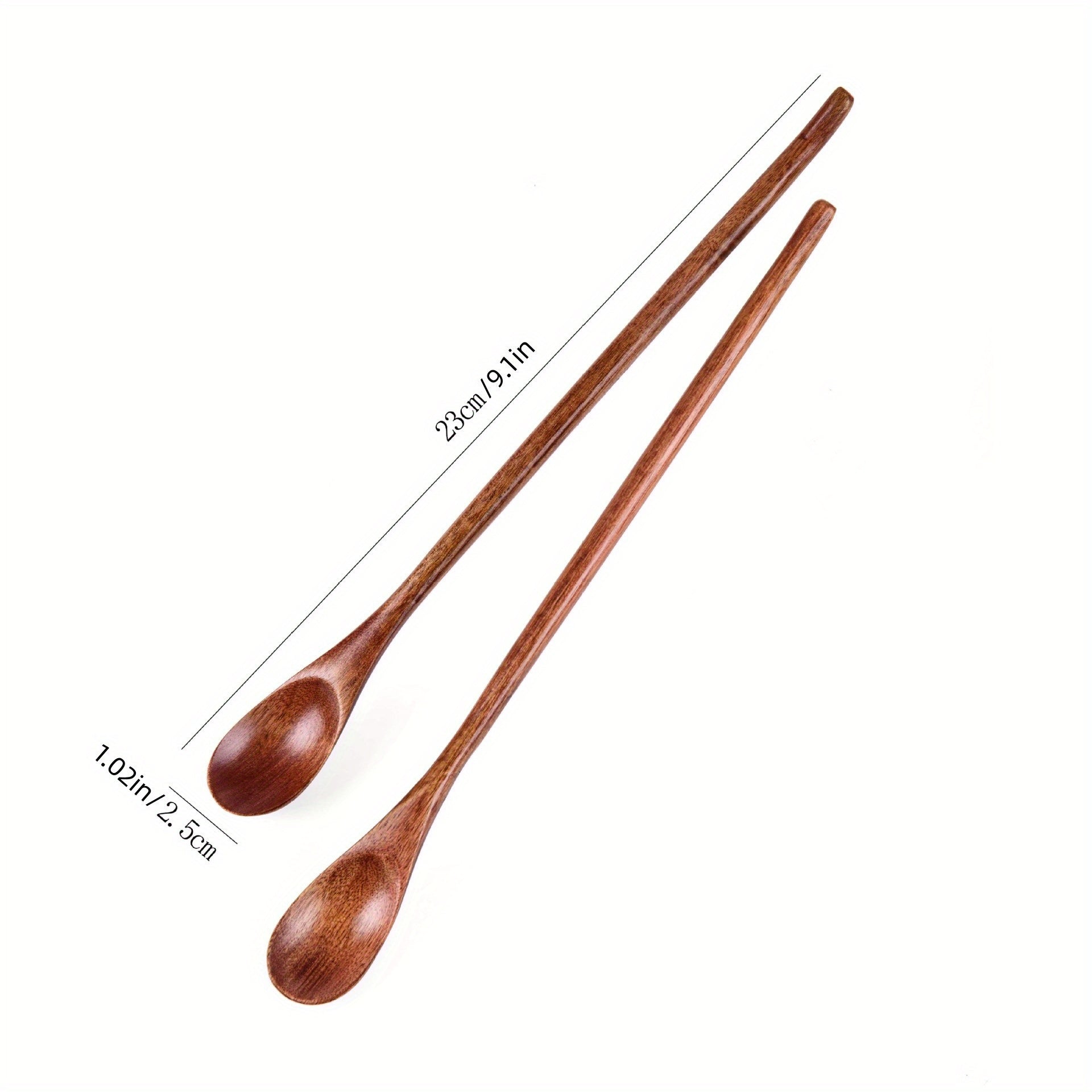 Conjunto de cucharas de café de mango largo, que incluye cucharas pequeñas de madera para miel y remover