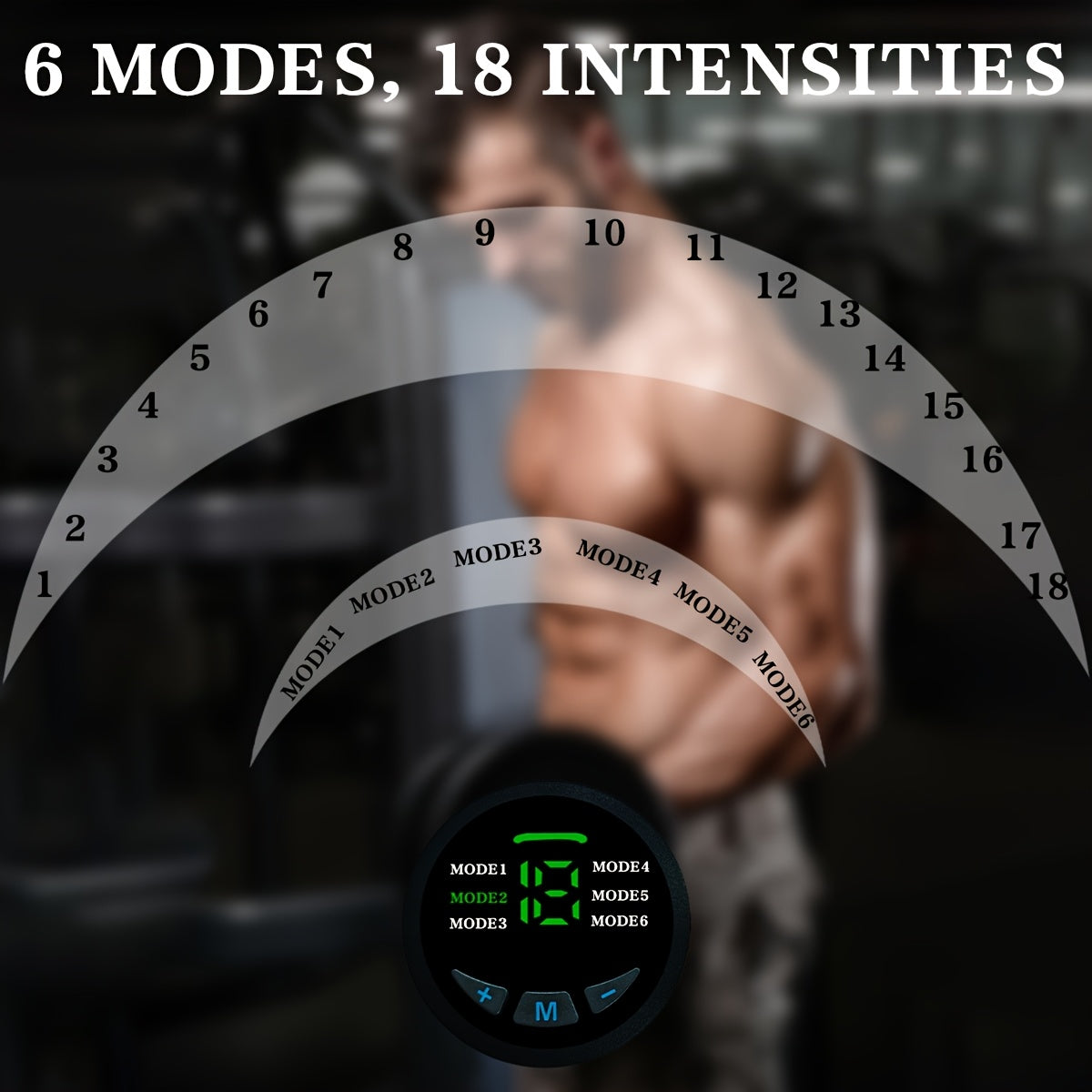 Portable EMS TENS Muscle Stimulator with 6 Modes and 18 Intensity Levels
