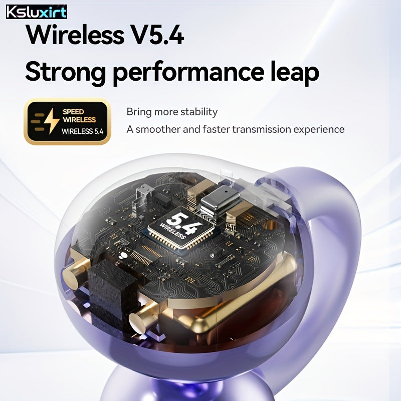 Wireless Earphones TWS Open-Back Sports Running Earbuds with Microphone Touch Control Rechargeable