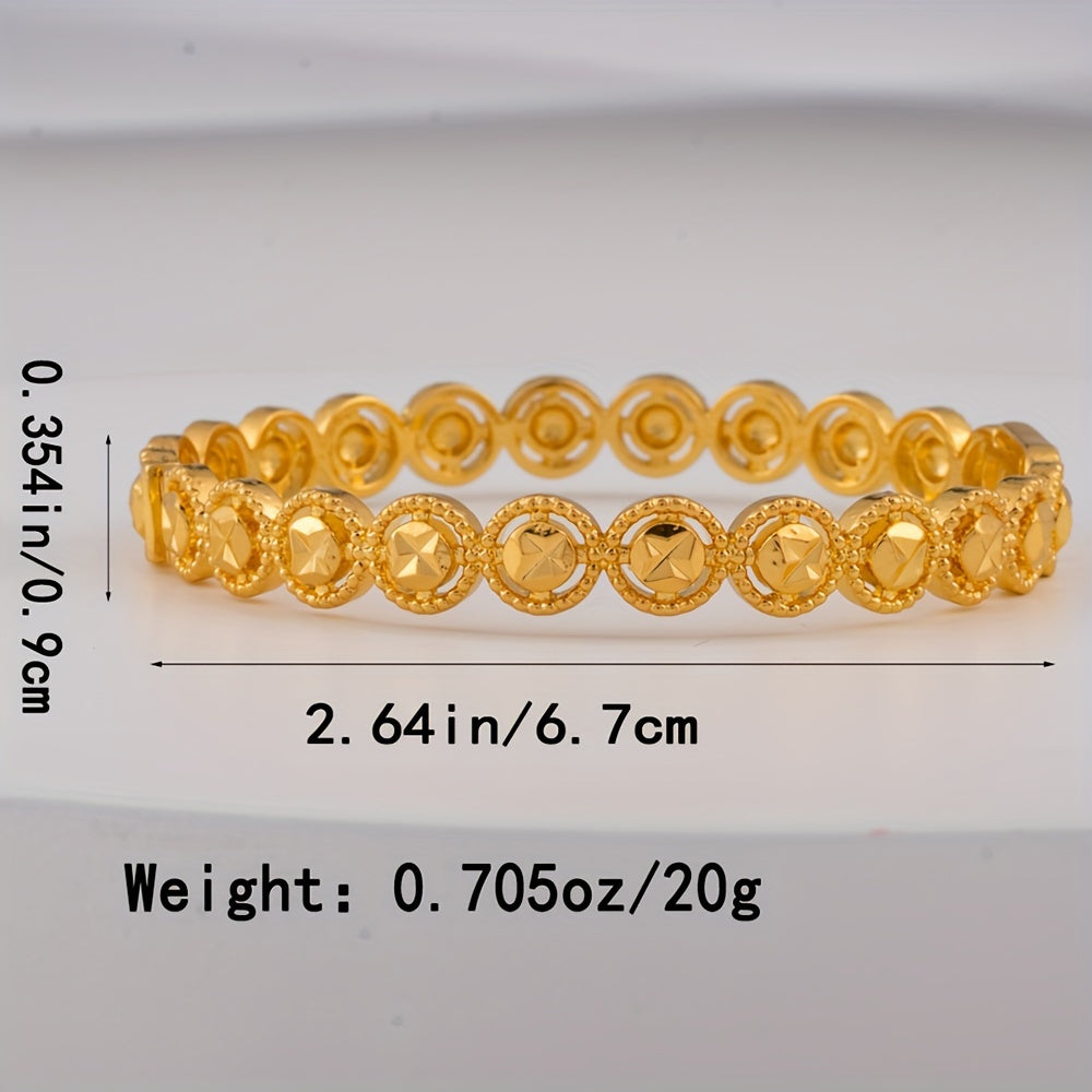 Set of 4 Gold-Plated Open Cuff Bracelets for Women Fashion Jewelry