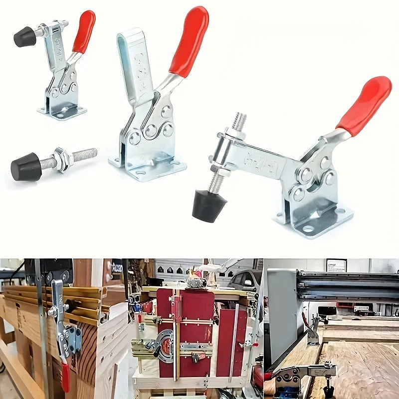 Heavy-Duty Red Toggle Clamps 100kg Quick Release Metal Hand Tools for Woodworking and Metalworking