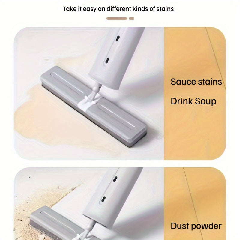 Self-Wringing String Mop with 360° Rotation, Flat Sponge Cotton for Household Cleaning