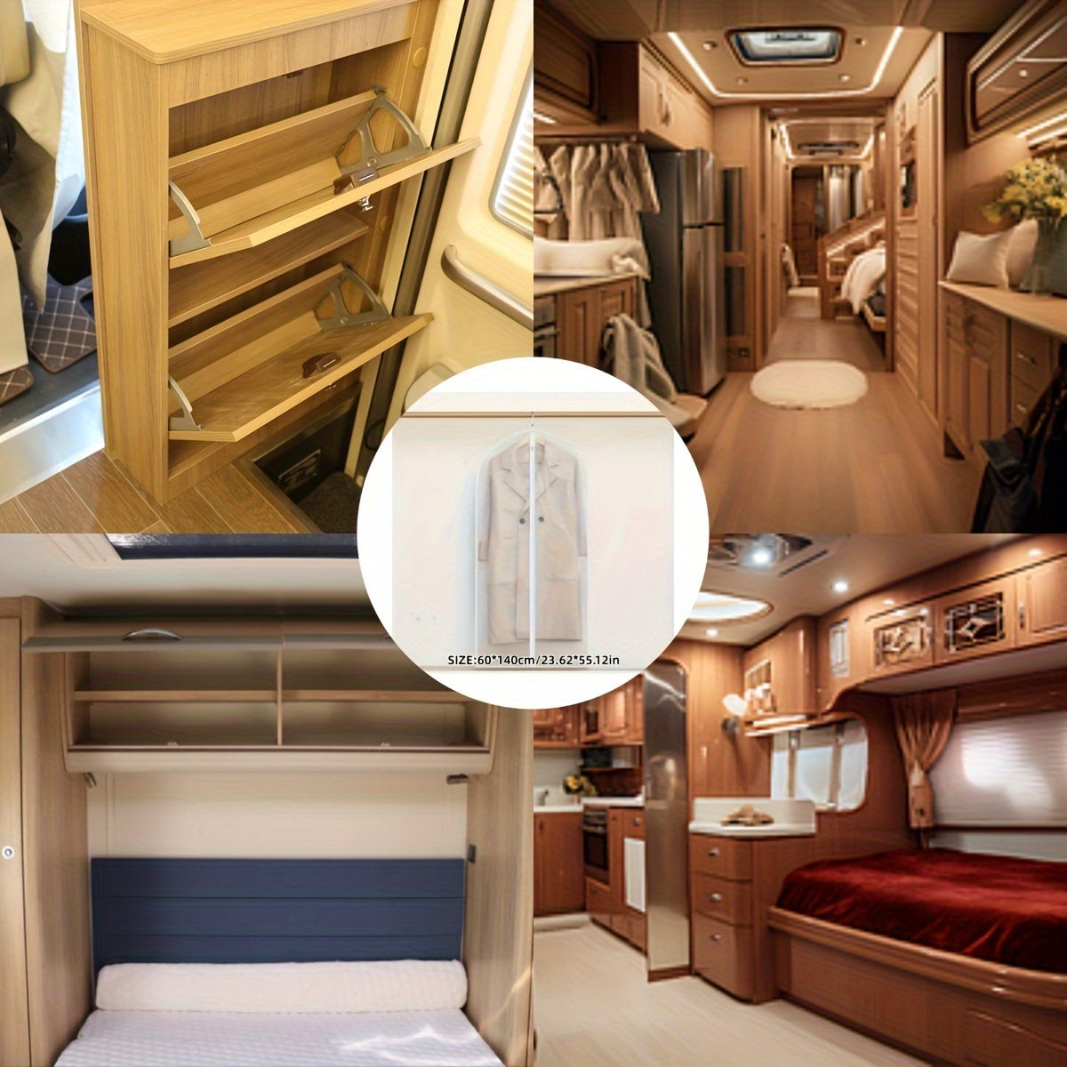 Kiyim Chang Qopqog'i To'plami, Shaffof, Osma Cho'ntak, Yuvish mumkin, Kostyum Qopqog'i