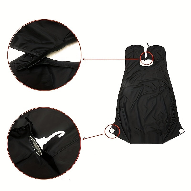 Men's Beard Trimming Apron with Suction Cup Fixing Device for Easy Clean-Up