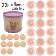 22pcs Silicone Nipple Covers Strapless Reusable Self-Adhesive Breast Pasties for Women