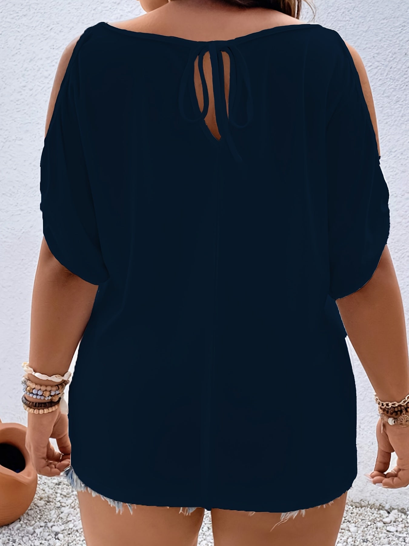 Women's Off-Shoulder Round Neck T-Shirt Soft Stretchy Solid Summer Casual