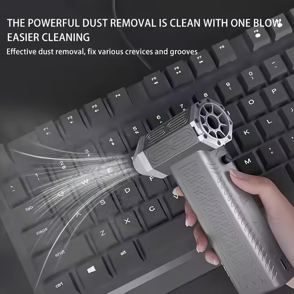 High-Speed Mini Turbo Jet Fan Handheld Vacuum Cleaner with 13 Million RPM Rechargeable Lithium Battery