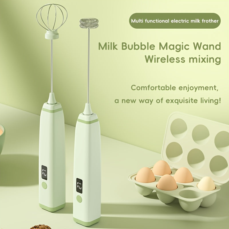 Electric Handheld Mixer with Digital Display 3-Speed Whisk for Eggs and Cream