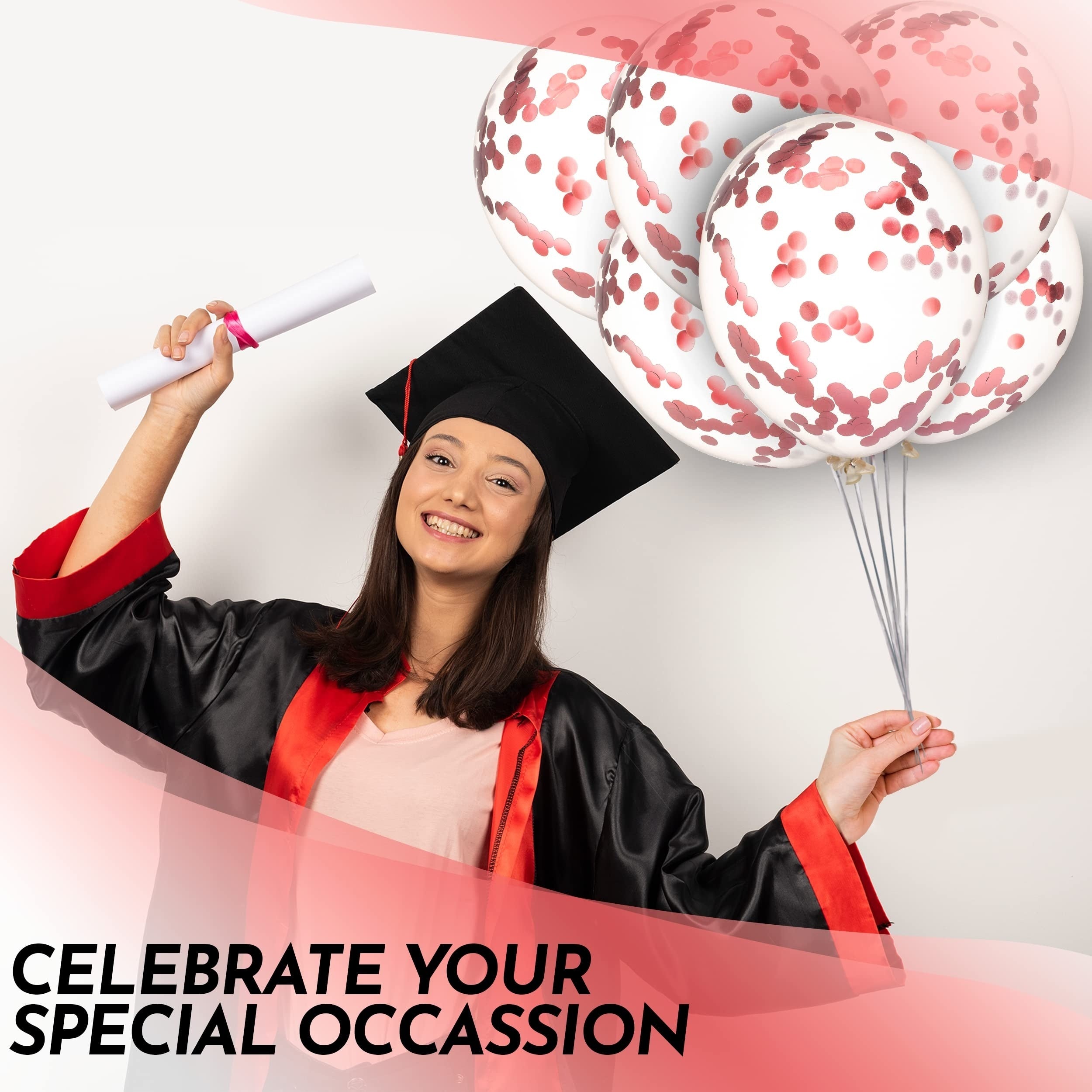 Globos de látex con confeti dorado y puntos de papel dorado para decoraciones de fiesta