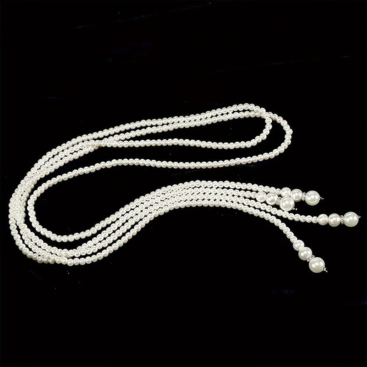 Vintage 1920s Style Faux Pearl Necklace Long Beaded Flapper Jewelry for Women