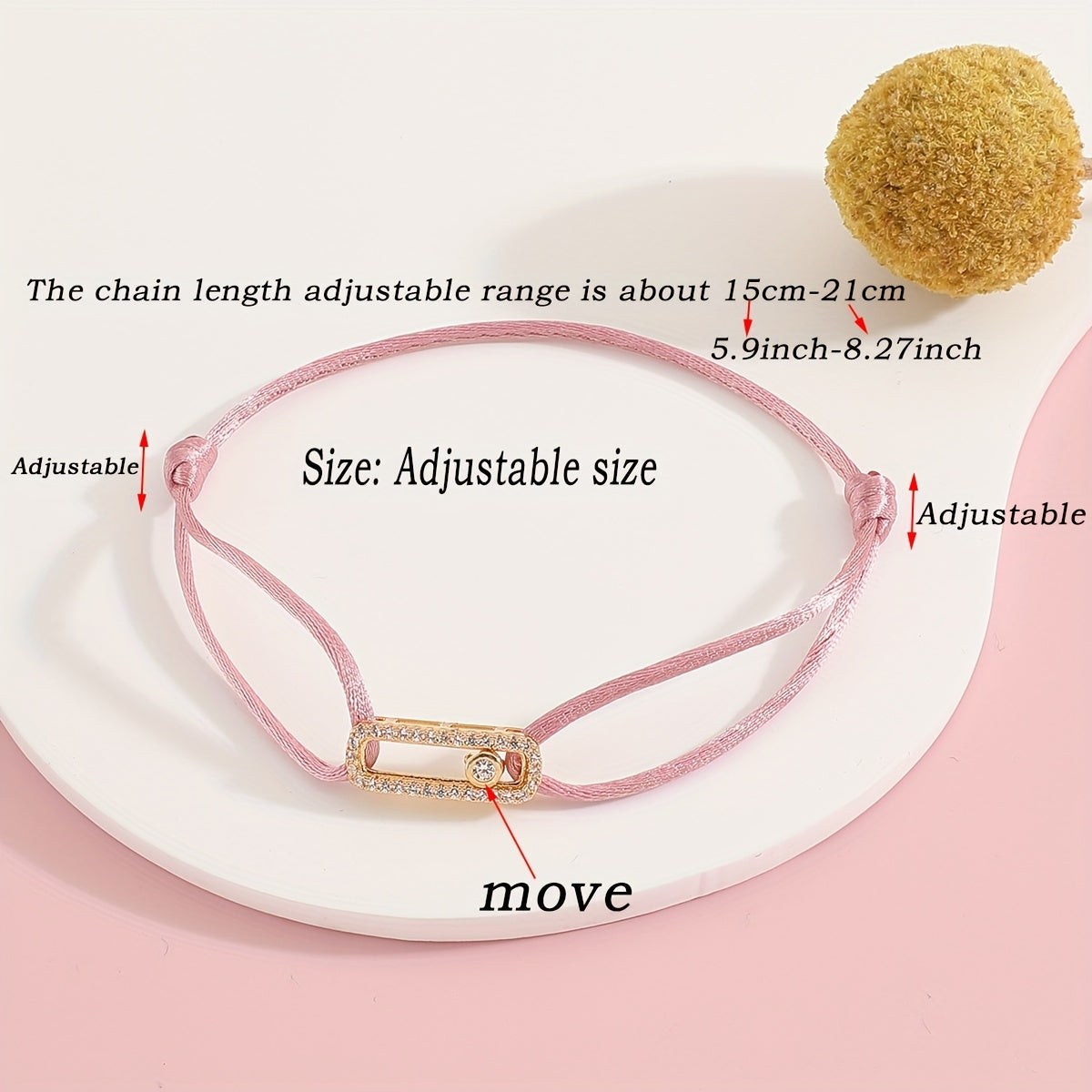 Women's Charm Bracelet Adjustable Zirconia Accents Jewelry Gift