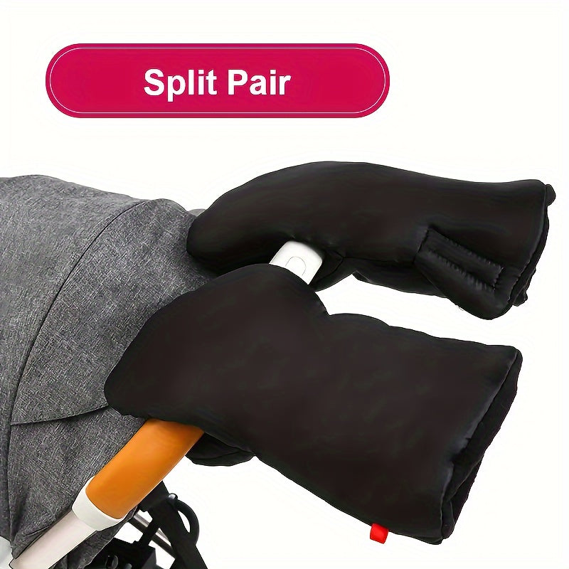 Stroller Gloves Windproof Warm Velvet-Lined Handle Covers for Winter