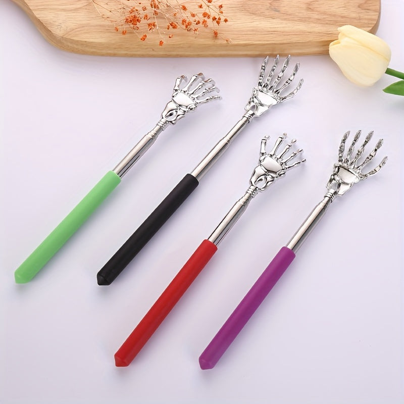 Stainless Steel Telescopic Back Scratcher for Adults and Elderly with Skeleton Hand Design