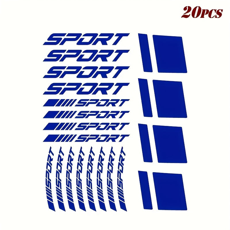 20 шт. отражающих виниловых наклеек на ободья спортивные геометрические наклейки черные и красные