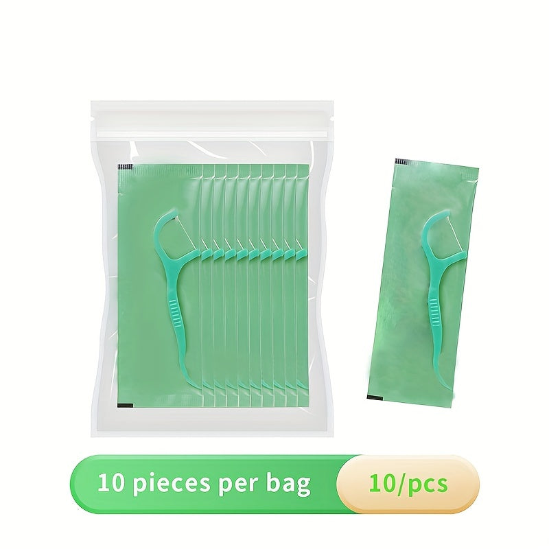 Mint Flavored Dental Flosser Picks Deep Cleaning Travel Oral Care