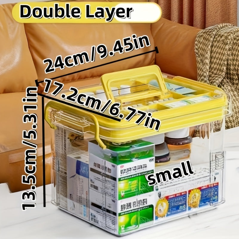 Toza suv o'tkazmaydigan plastmassa saqlash qutisi kvadrat klip bilan yopiladigan qopqoq bilan uy xo'jaligi uchun dorilarni tashkil etish