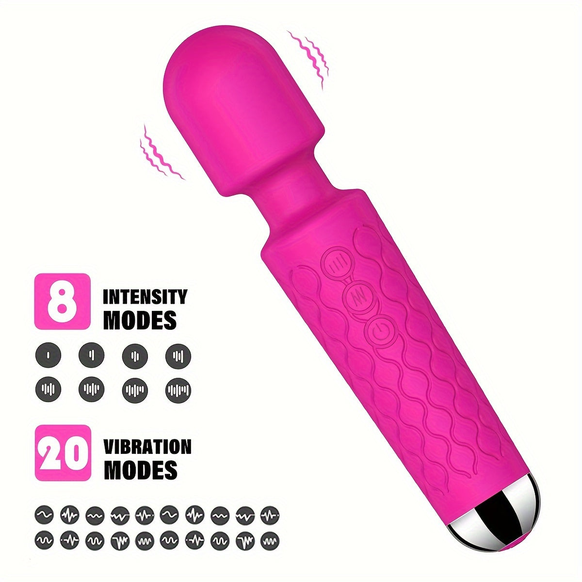 универсальный силиконовый вибратор с 8 уровнями интенсивности, низкий уровень шума, перезаряжаемый