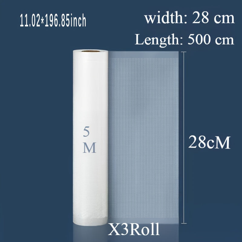 Набор из 3 вакуумных пакетов для продуктов - сохраняет продукты свежими, безопасен для использования в микроволновой печи, прочное и многоразовое решение для хранения в холодильнике и кладовой.