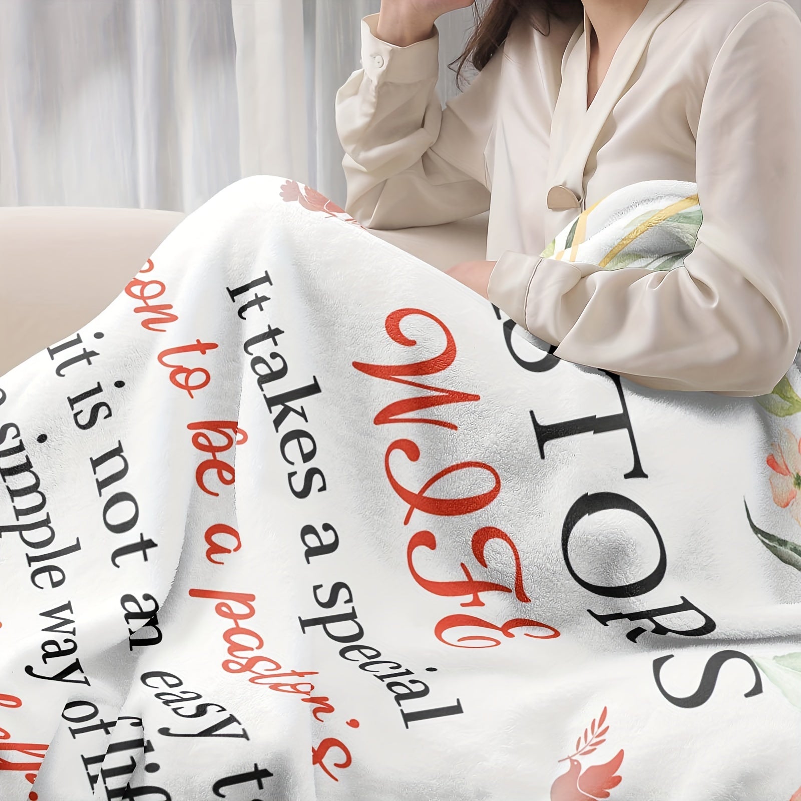 Cozy White Flannel Throw Blanket for Couch or Bed