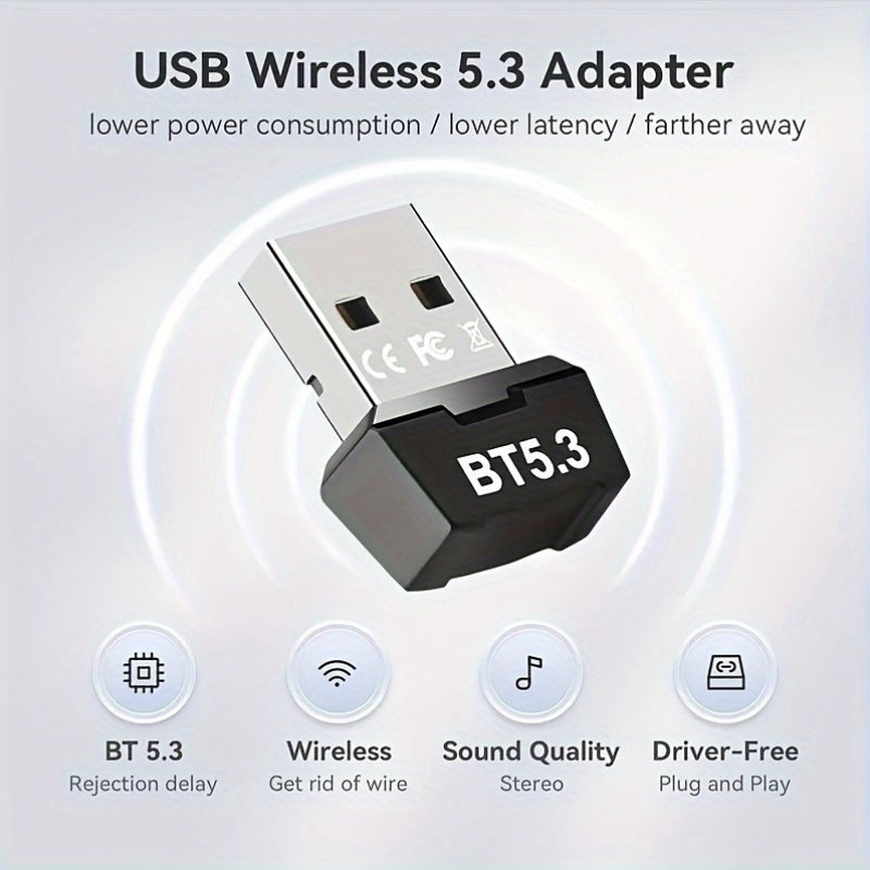 Wireless Bluetooth Adapter for Headphones Speakers Tablets and Keyboards USB Plug and Play Compatible with Windows 8.1 10 11