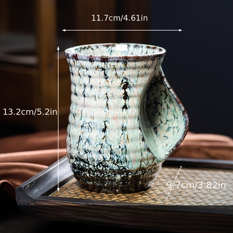 Taza de cerámica de gran capacidad de 560 ml con diseño de horno chino retro para uso en oficina