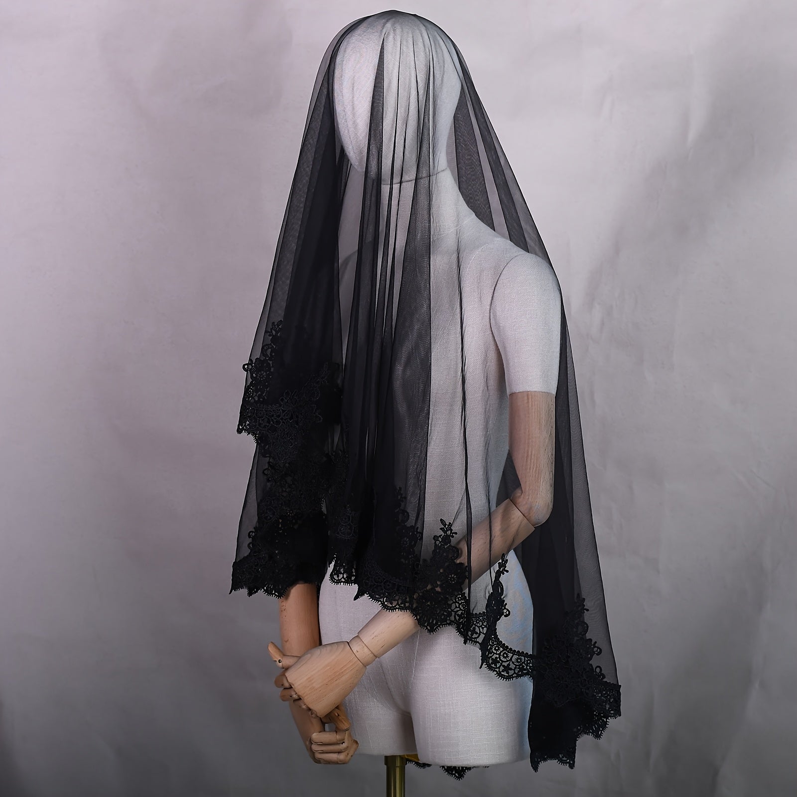 Accesorio para cabello velo de novia estilo barroco con peine, 1 pieza