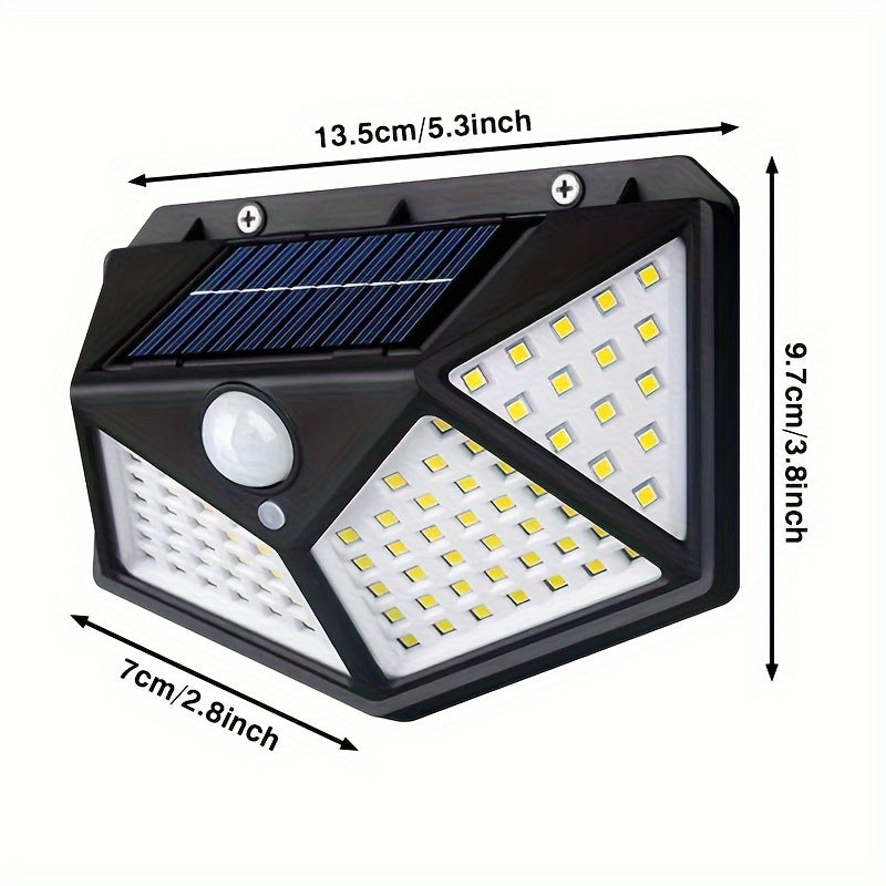 Outdoor Solar Wall Light with 100 LEDs Motion Sensor IPX-5 Waterproof