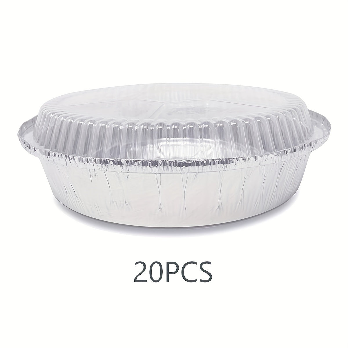 20 Pack Aluminum Foil Pans with Lids 22.86cm for Baking and Takeout