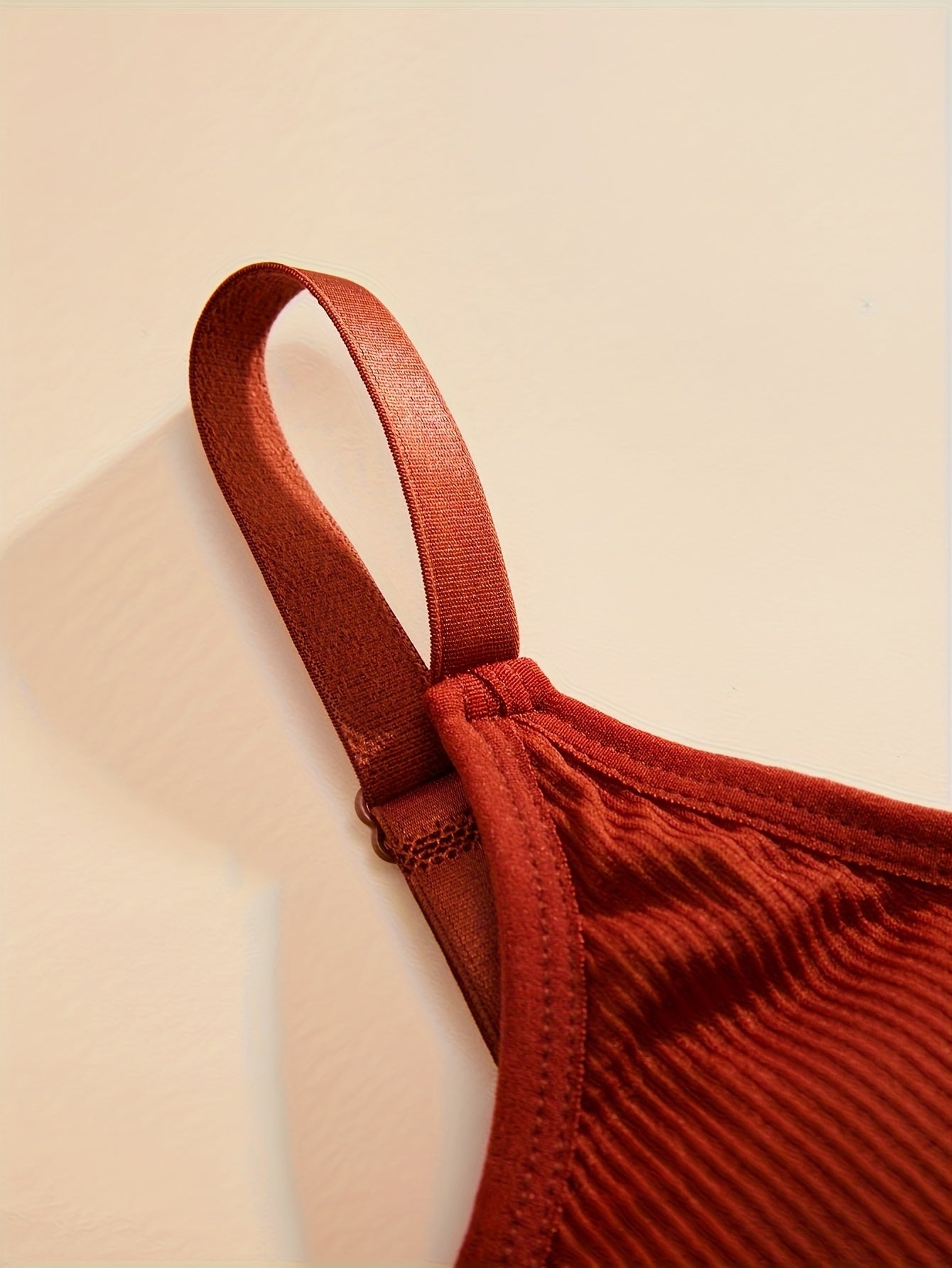 Women's Ribbed Cotton Lingerie Sets with Solid Color Bra and Briefs Three-Piece