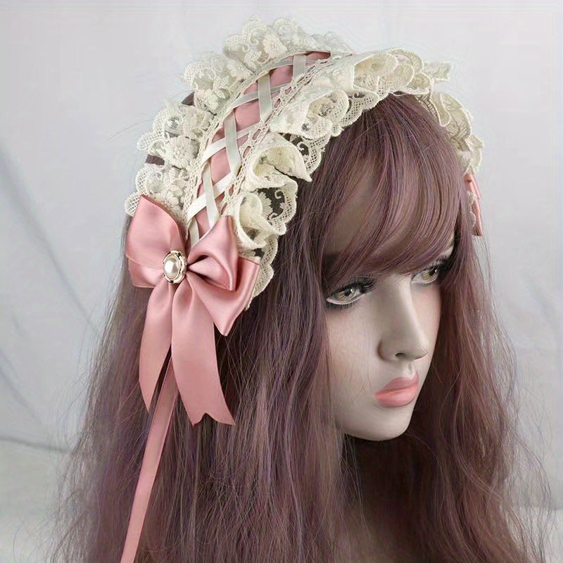 Maid Style Hair Accessory Headband with Non-slip Duck Billed Clips for Women