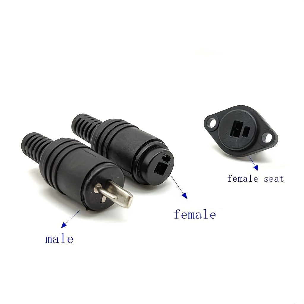 2-Pin T-Shaped Female Plug for Audio Lamp Power Signal Socket 1 or 3 Pairs